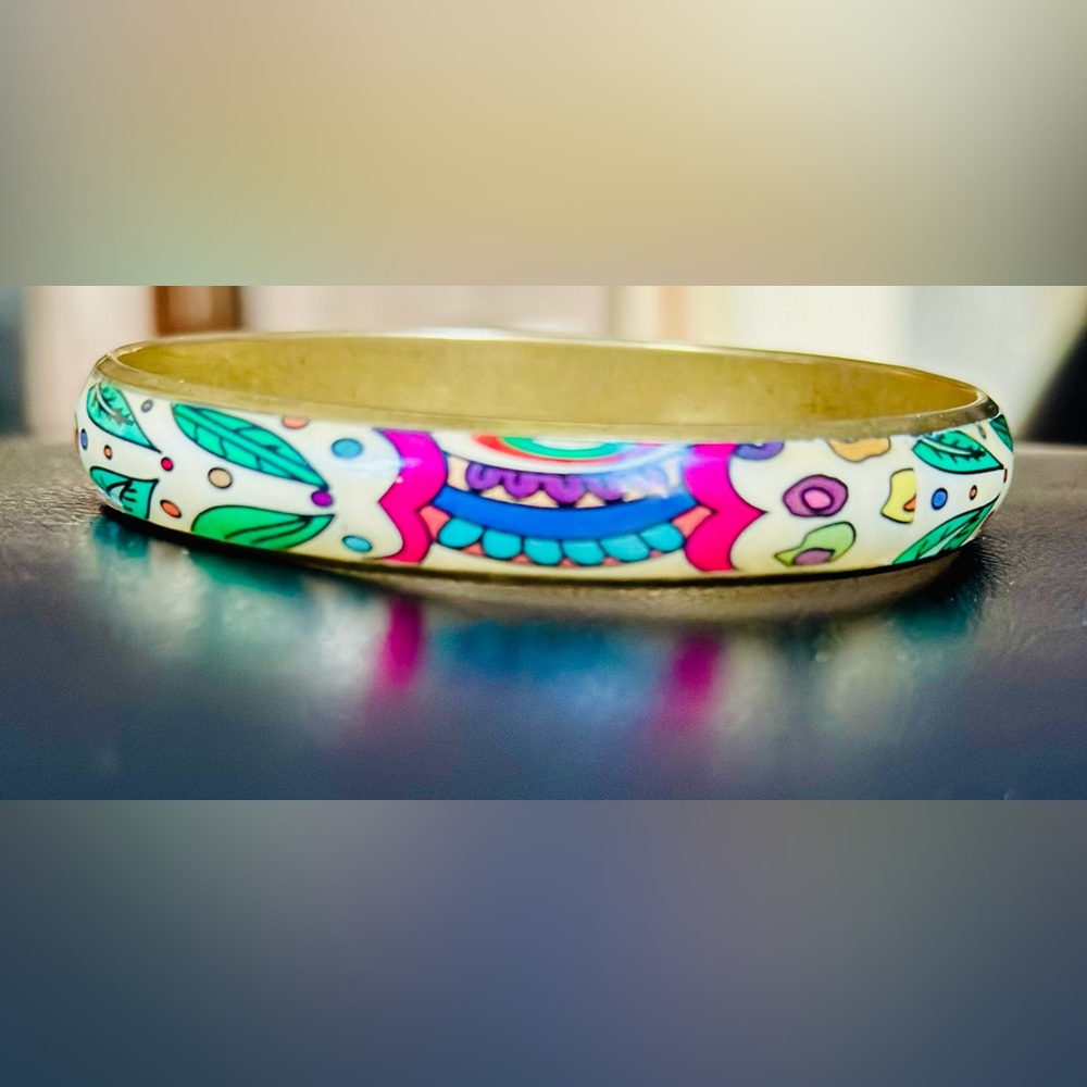 Colorful Gold-Tone Bangle Bracelet